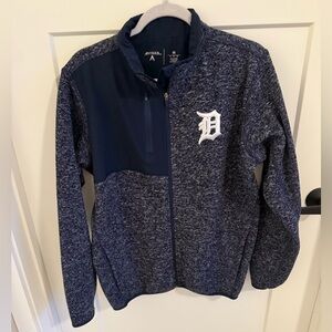Antigua Detroit Tigers Full Zip Jacket Men’s Medium Navy Heather MLB Pullover